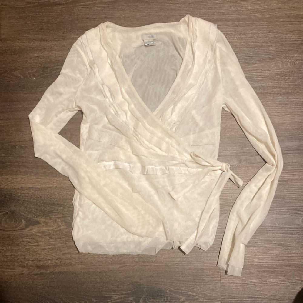 Odille ivory ballet wrap top